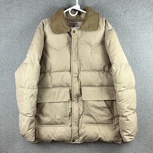 Vtg 70s/80s The Wear of the West‎ Western Puffer Jacket Mens XL Corduroy Collar